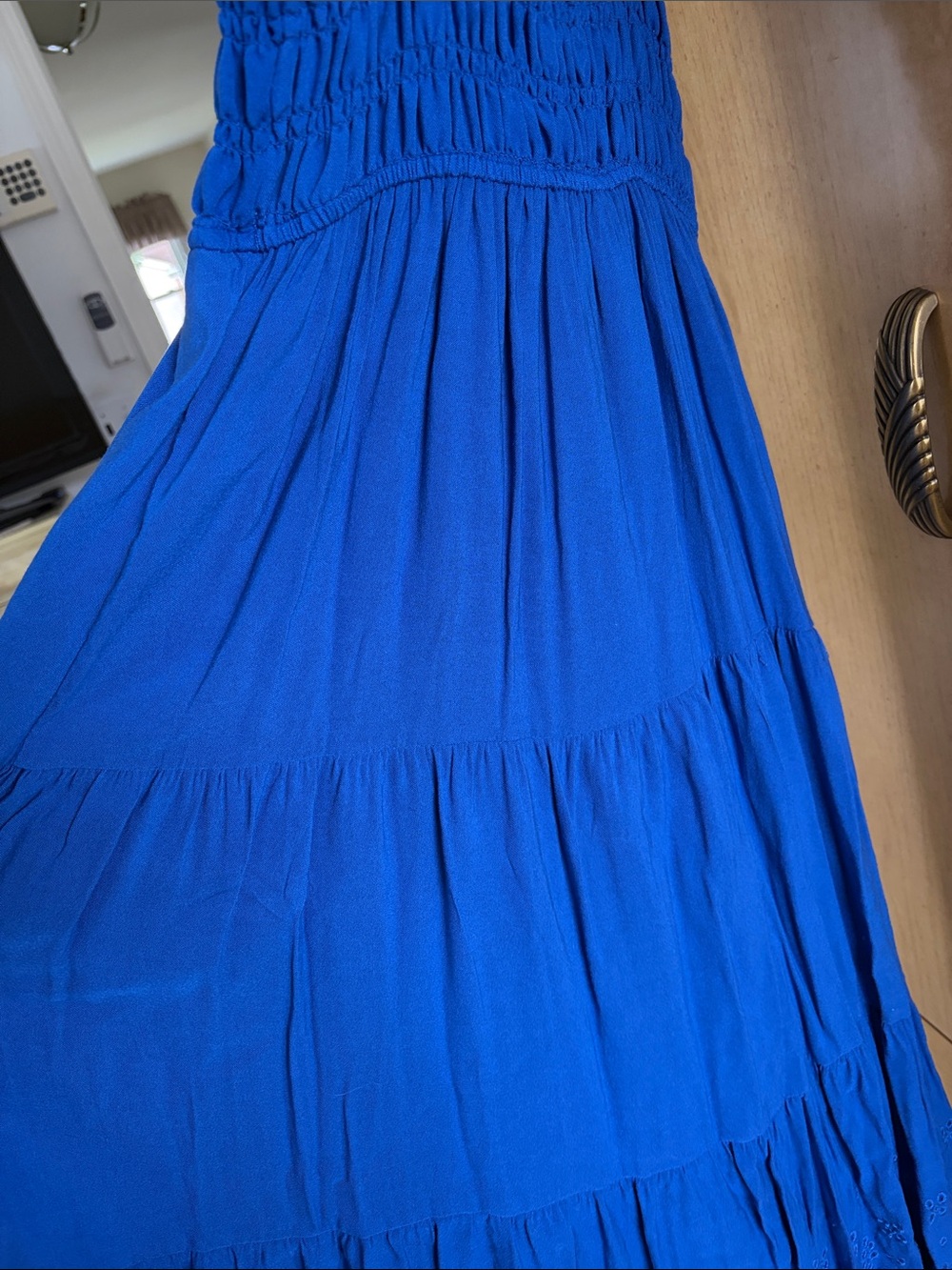 Blue Ruffled Strap Maxi Dress - Picture 5 of 5